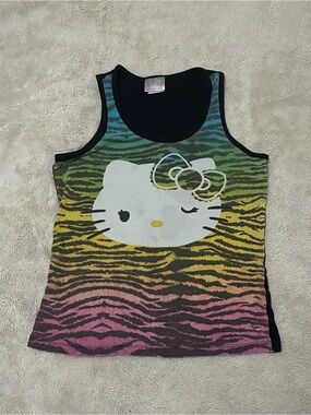 Hello Kitty Rainbow Zebra Stripe Tank Top